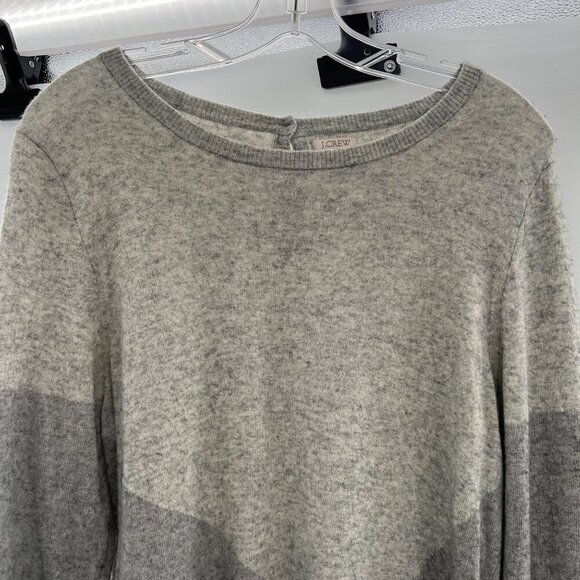 J.Crew Women's Lightweight Sweater Long Sleeve Gray Colorblock Size Large - Picture 2 of 9